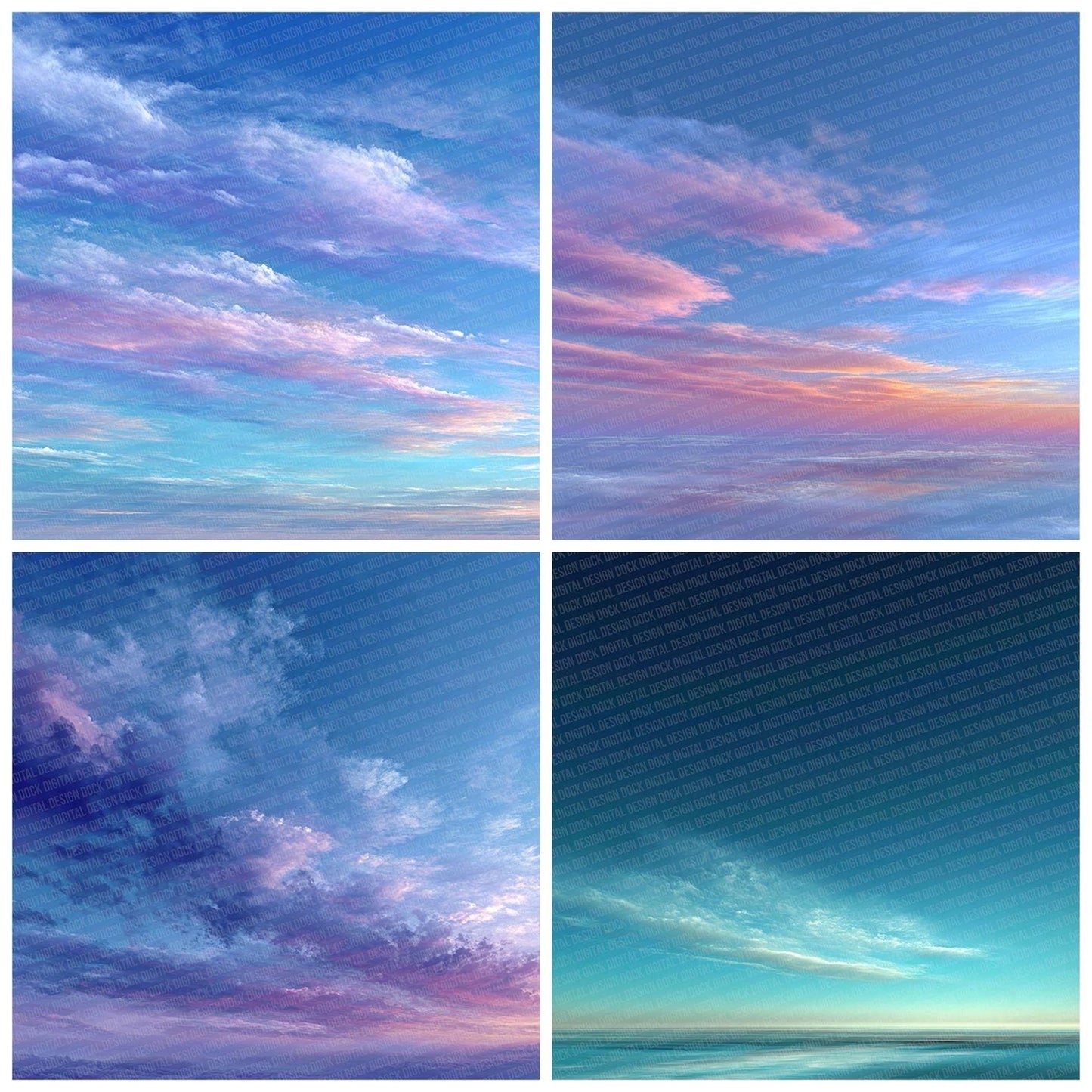 Sky Pastel Abstract Digital Paper Pack (DDD003718)