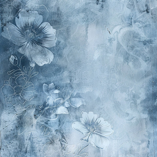 Slate Blue Lace Pattern Digital Paper Pack (DDD003721)