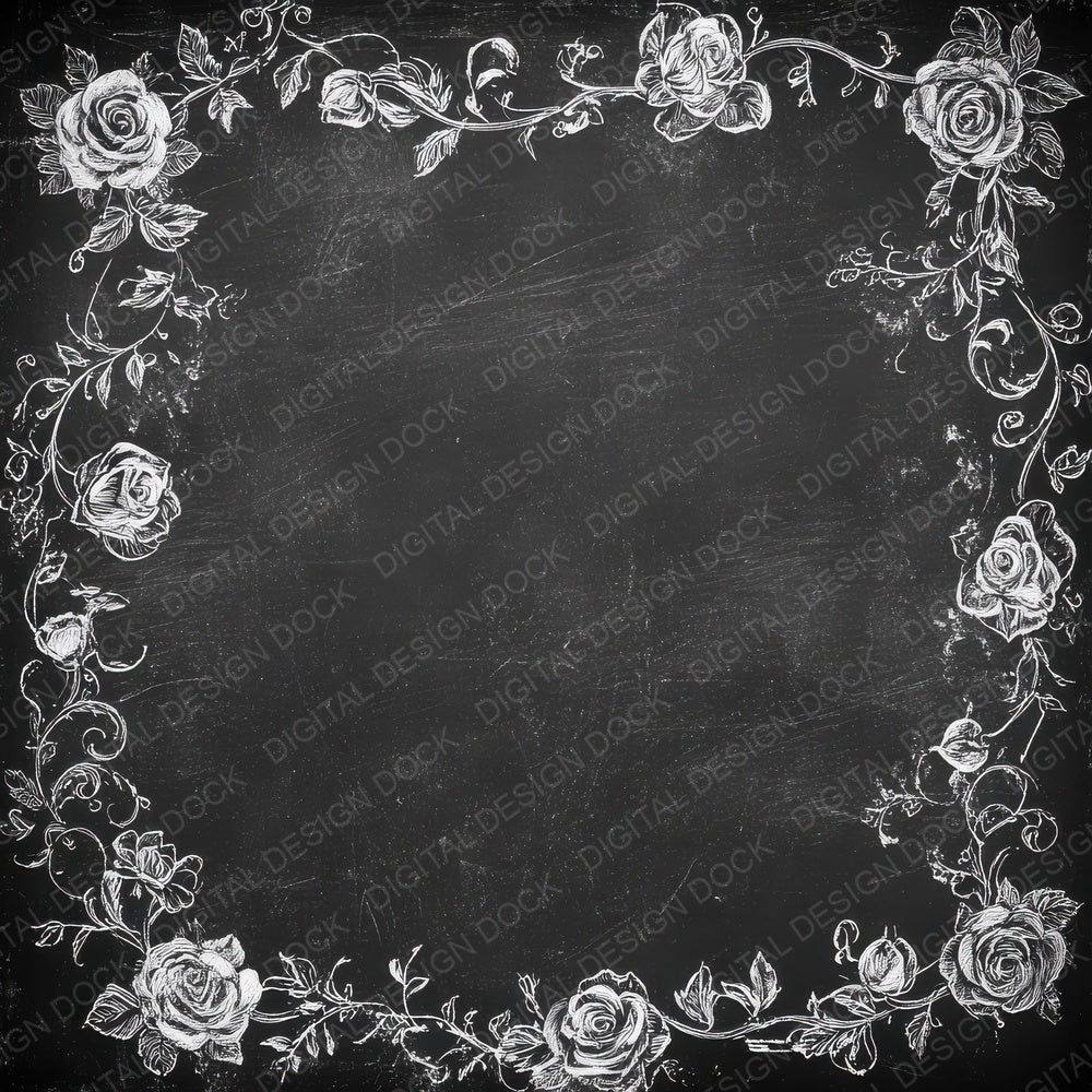 Slate Chalk Florals Digital Paper Pack (DDD003722)