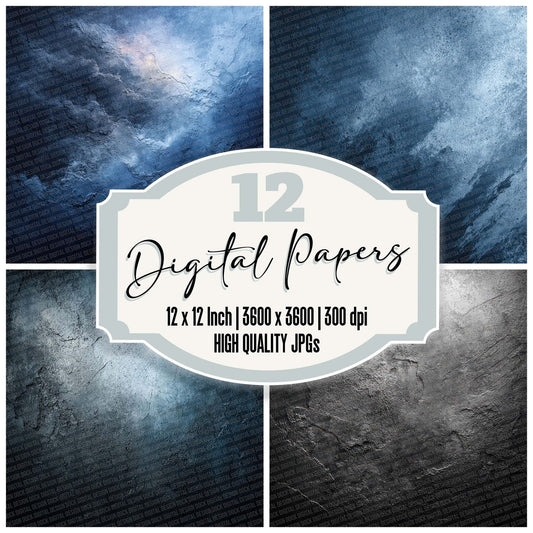 Slate Charcoal Mist Digital Paper Pack (DDD003723)