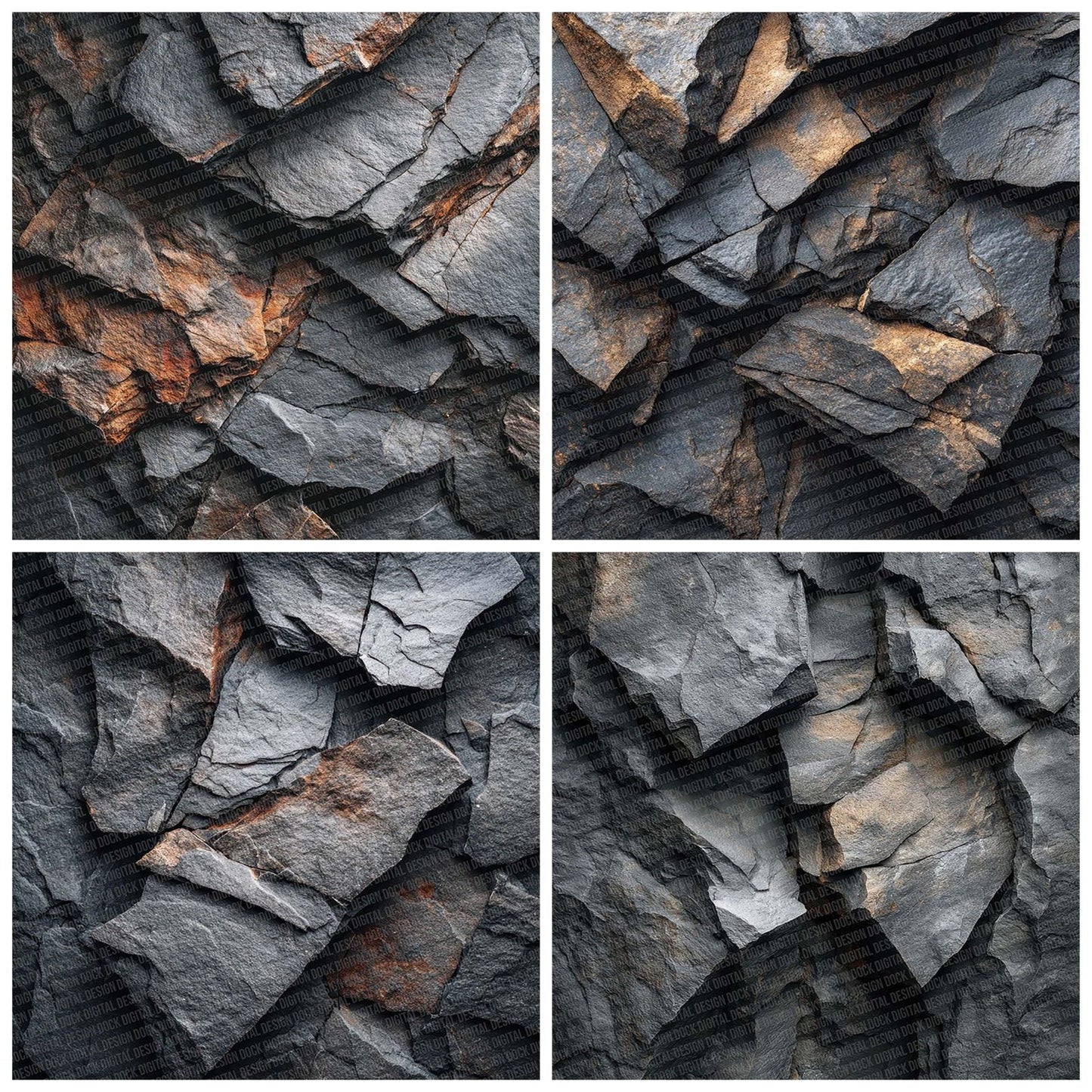 Slate Rock Texture Digital Paper Pack (DDD003726)