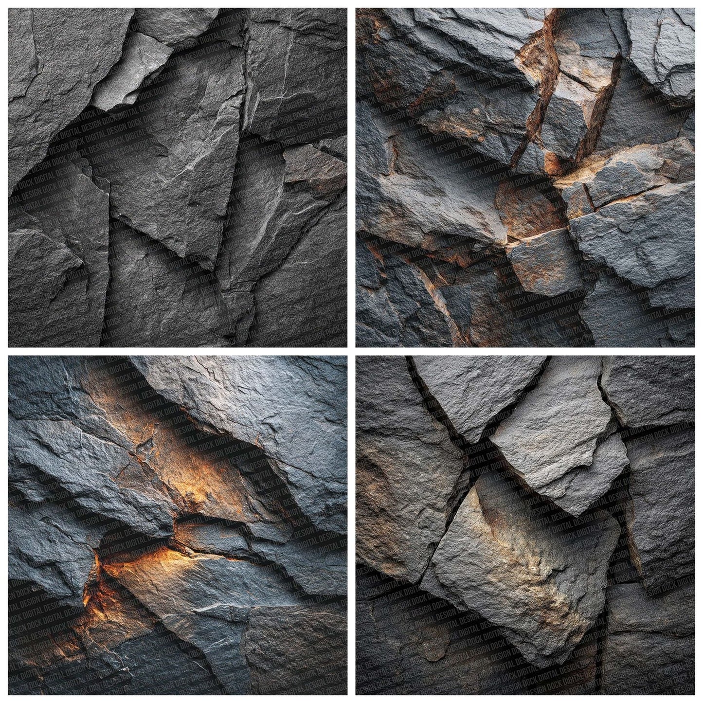 Slate Rock Texture Digital Paper Pack (DDD003726)