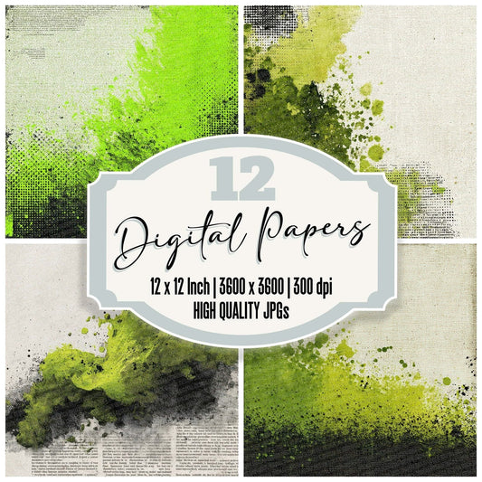 Slime Drag Dot Digital Paper Pack (DDD003731)