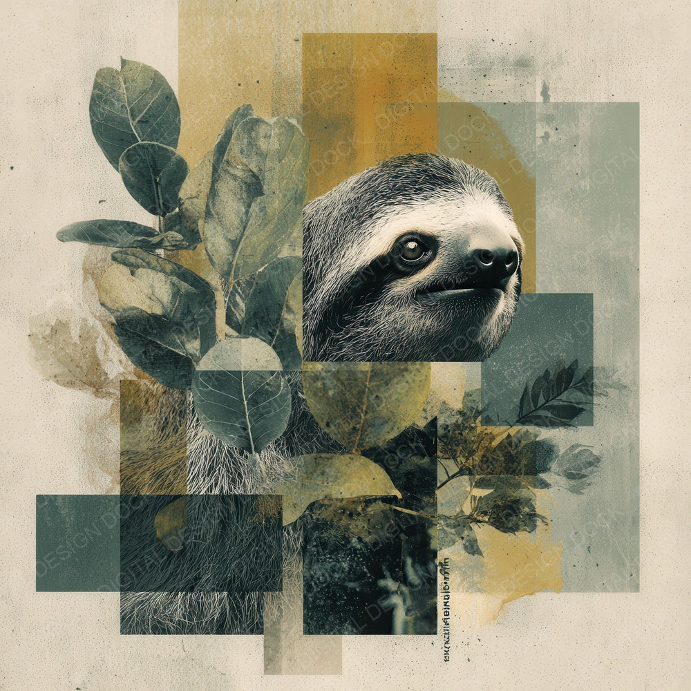 Sloth Jungle Moodboard Digital Paper Pack (DDD003732)