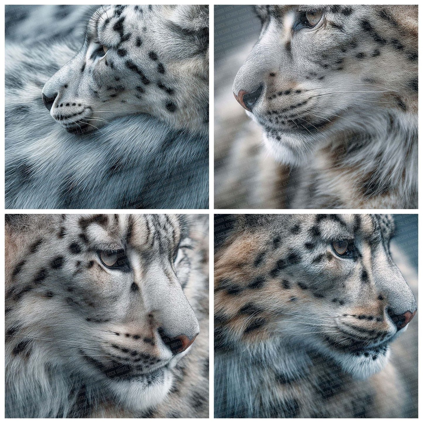 SnowLeopard Fur Macro Digital Paper Pack (DDD003741)