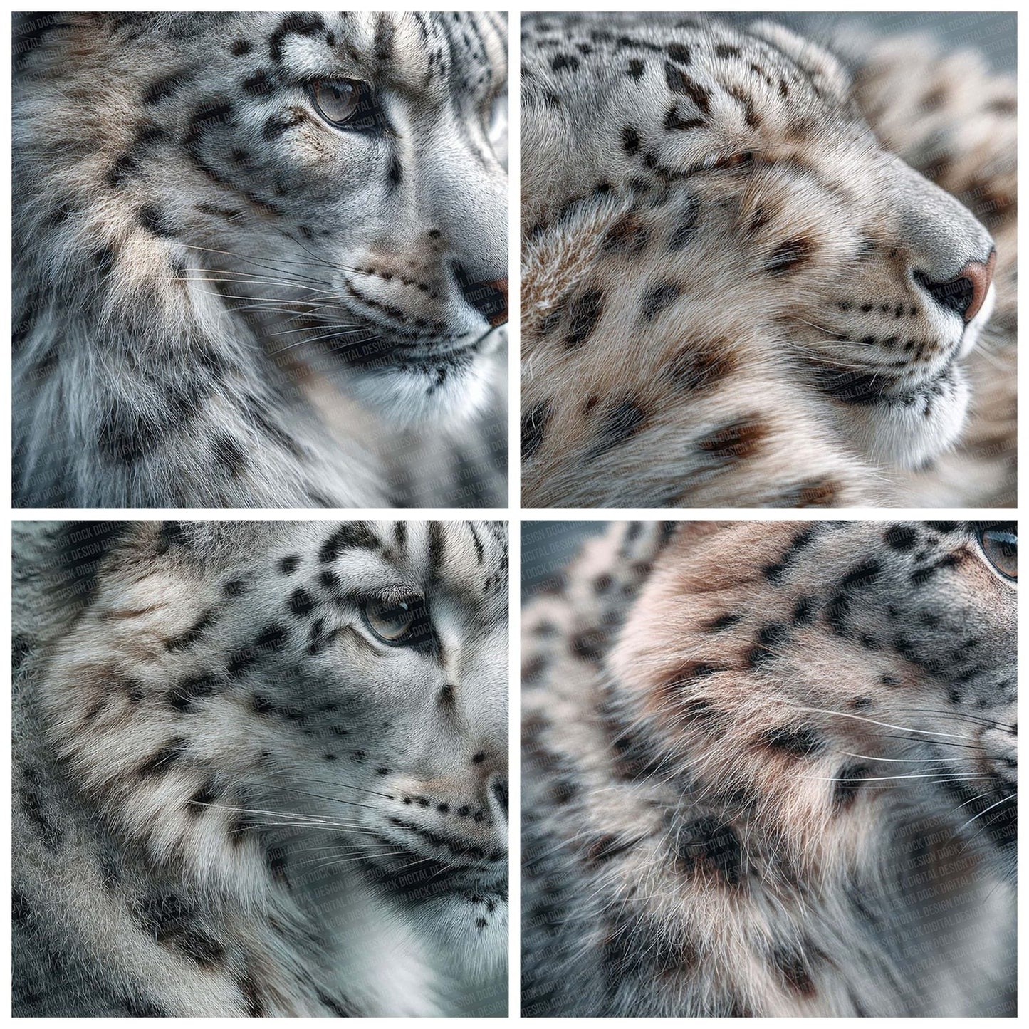 SnowLeopard Fur Macro Digital Paper Pack (DDD003741)