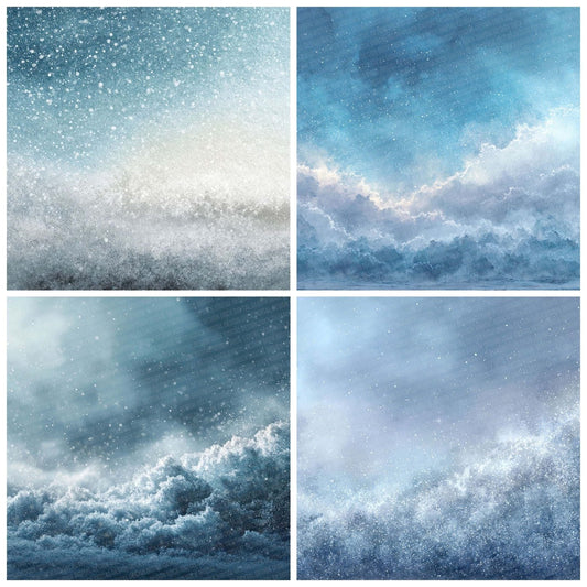Snow Haze Winter Background Digital Paper Pack (DDD007727)