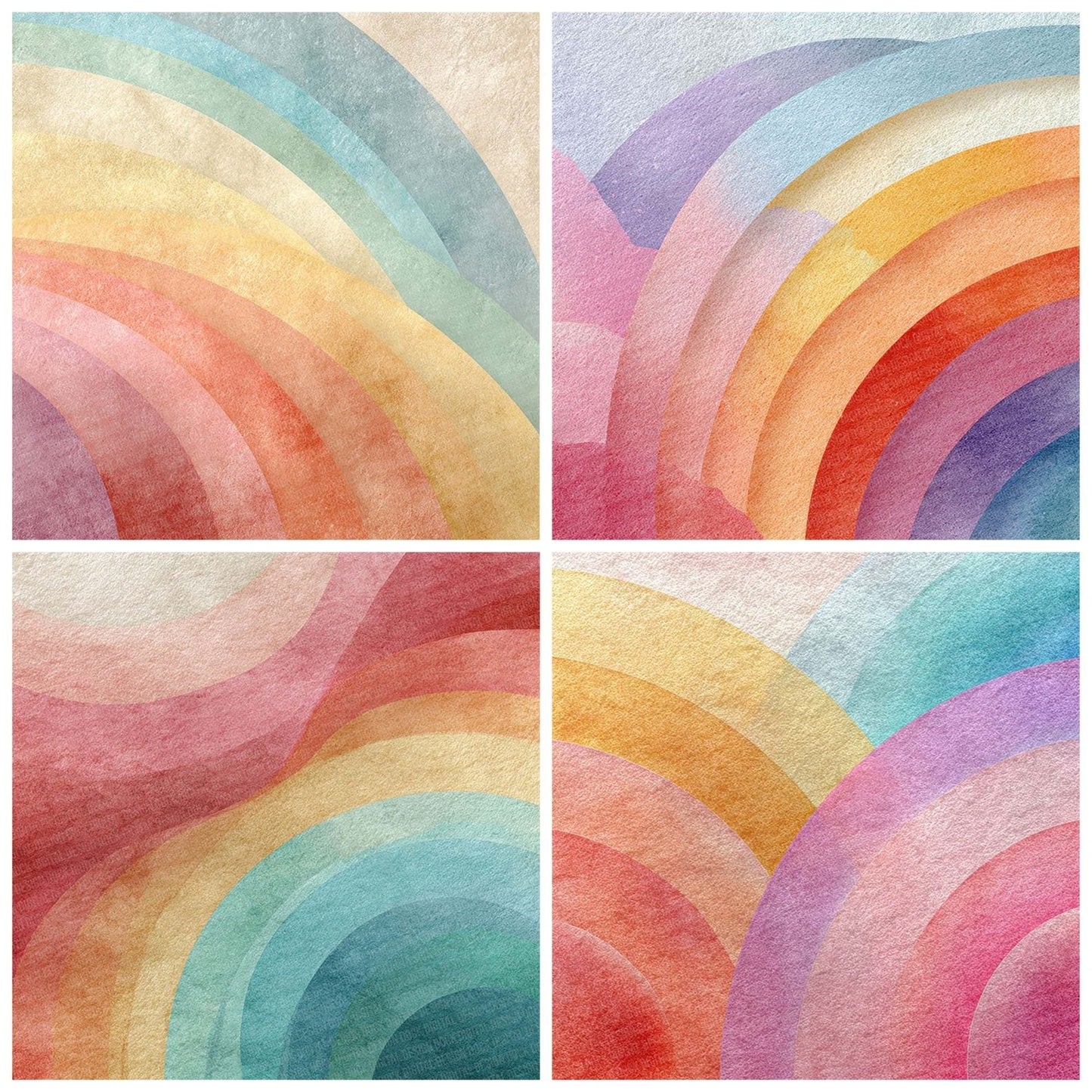 Soft Arc Watercolour Rainbow Digital Paper Pack (DDD003743)