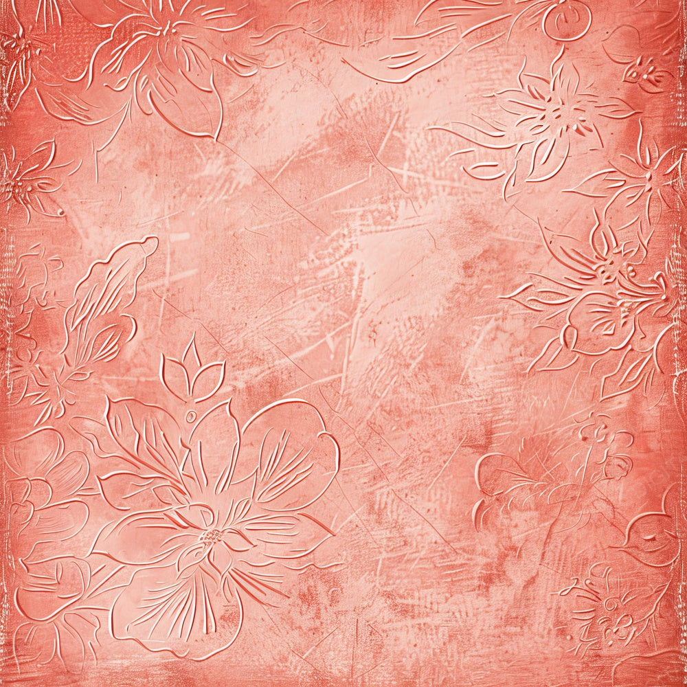 Soft Coral Floral Motifs Digital Paper Pack (DDD003746)