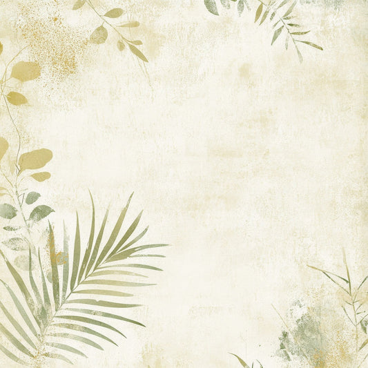 Soft Cream Tropical Palm Leaves Digital Paper Pack (DDD003748)
