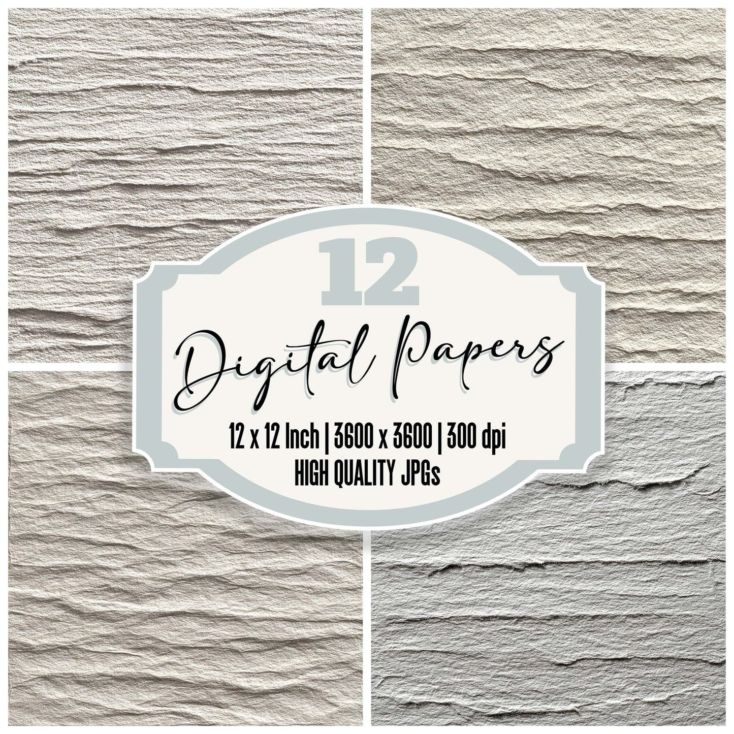 Soft Grey Fold Digital Paper Pack (DDD003751)