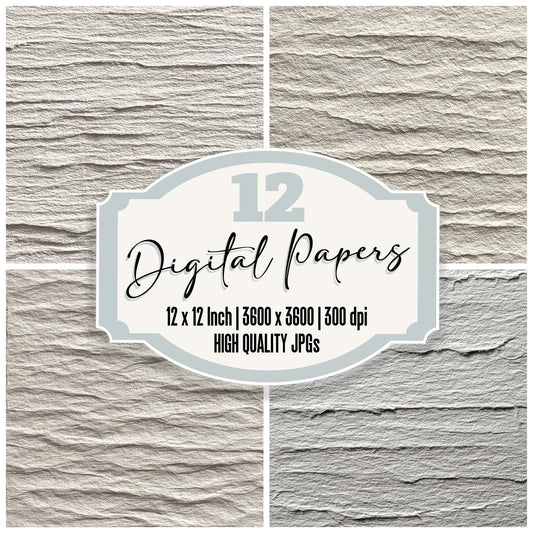 Soft Grey Fold Digital Paper Pack (DDD003751)