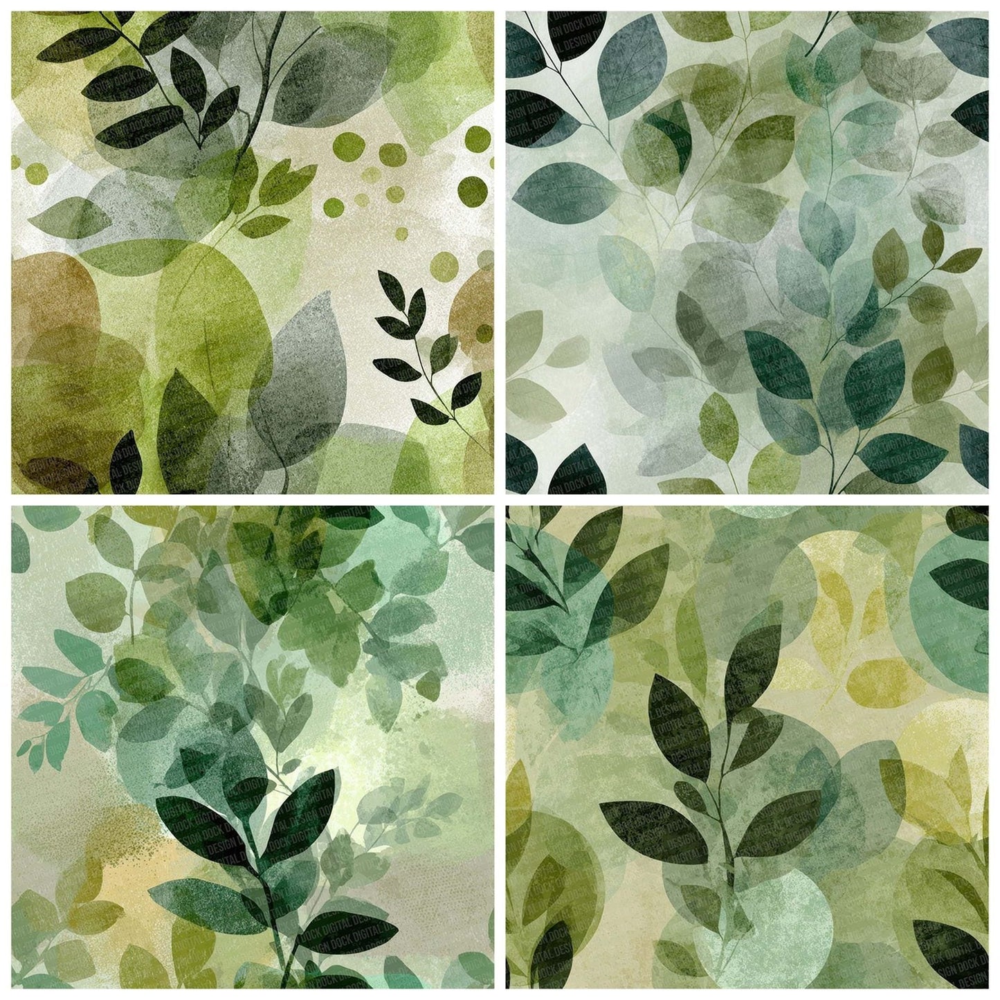 Soft Leaf Green Digital Paper Pack (DDD003753)