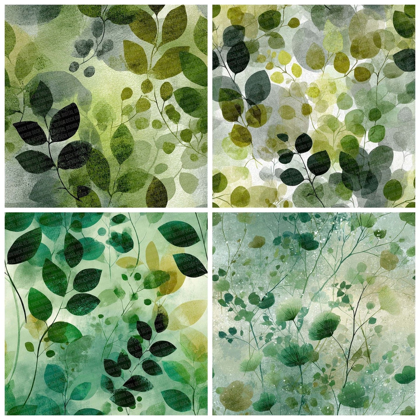 Soft Leaf Green Digital Paper Pack (DDD003753)