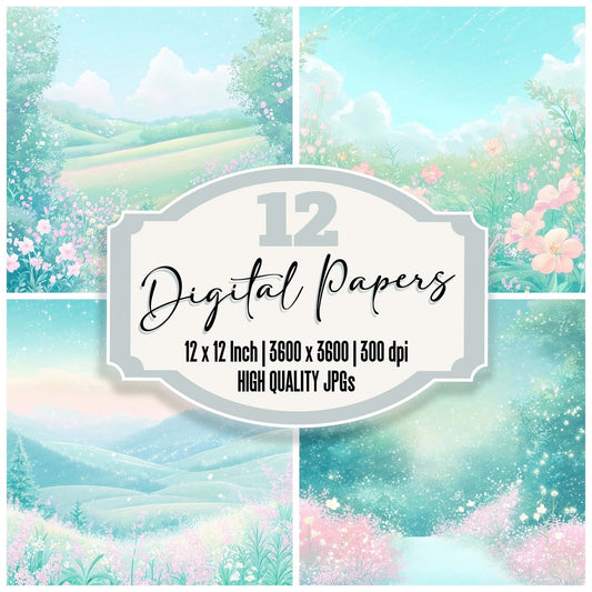 Soft Meadow Dream Digital Paper Pack (DDD003754)