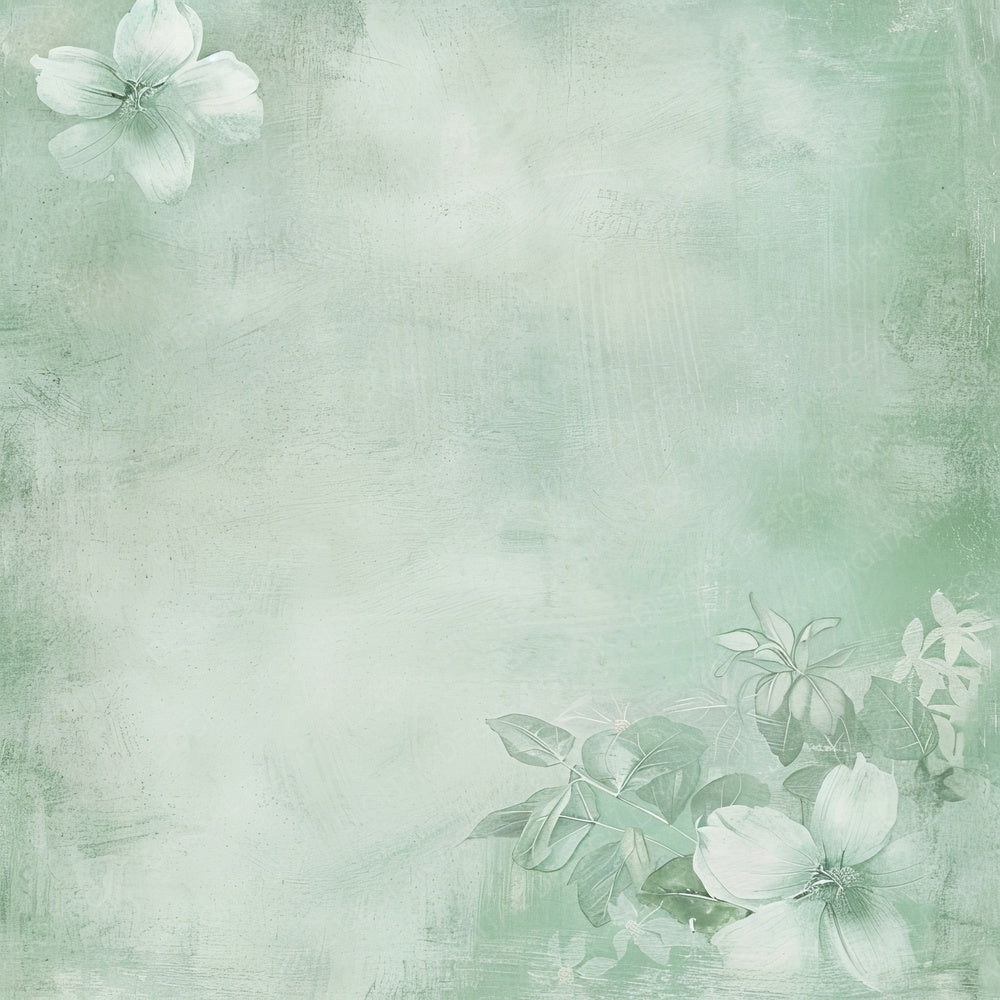 Soft Mint Green Floral Lace Digital Paper Pack (DDD003755)