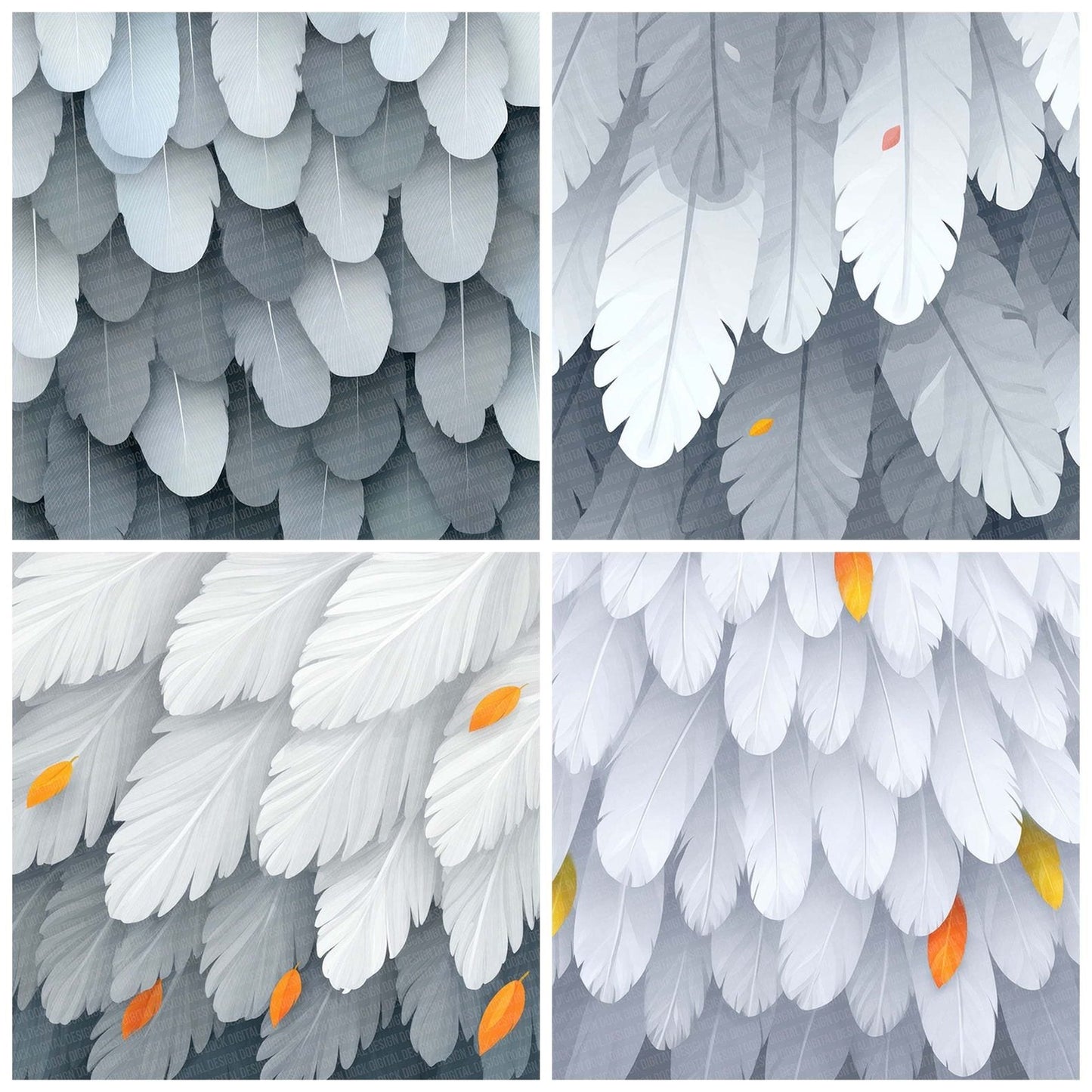 Soft Owl Feathers Digital Paper Pack (DDD003756)
