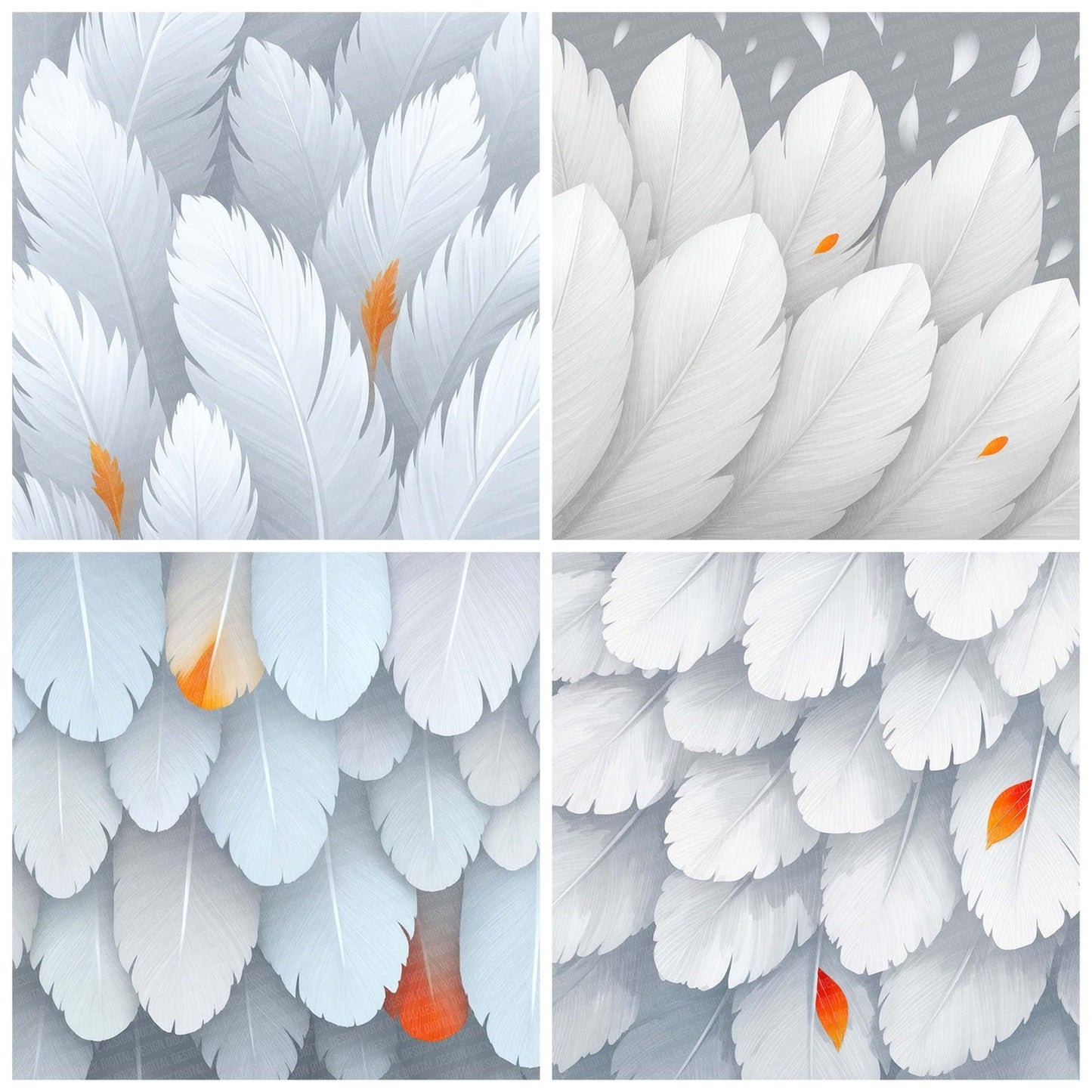 Soft Owl Feathers Digital Paper Pack (DDD003756)