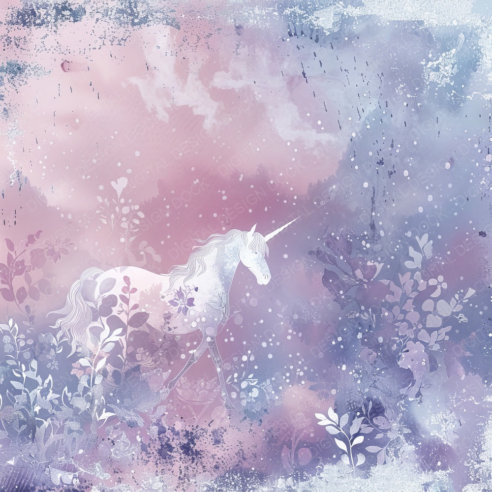 Soft Pastel Unicorn Digital Paper Pack (DDD003758)