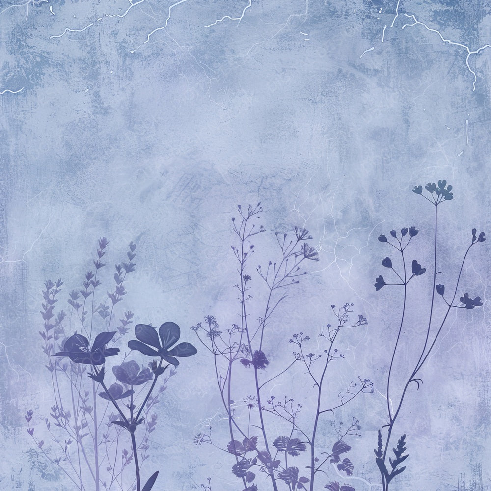 Soft Periwinkle Floral Digital Paper Pack (DDD003760)