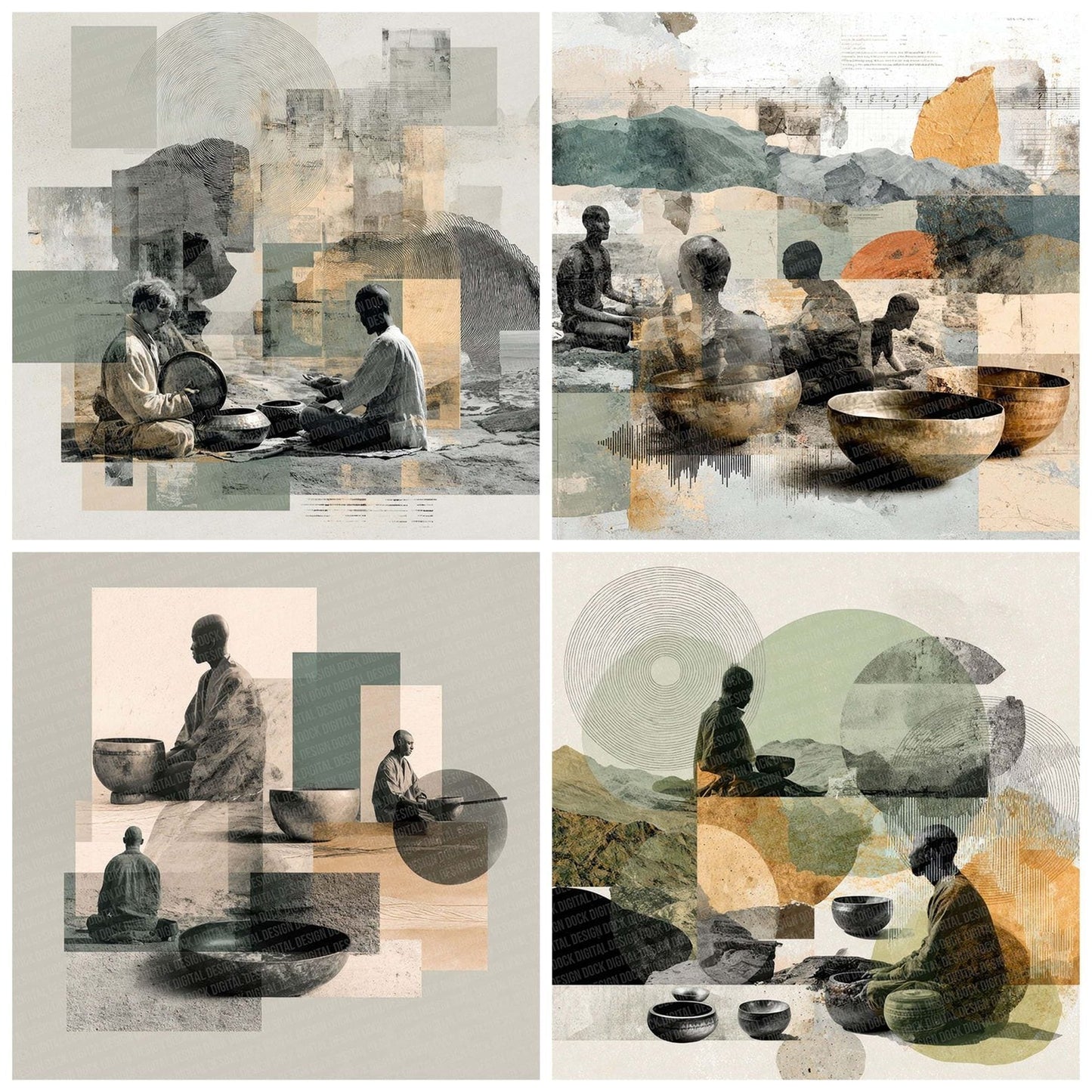 Sound Healing Moodboard Digital Paper Pack (DDD003770)