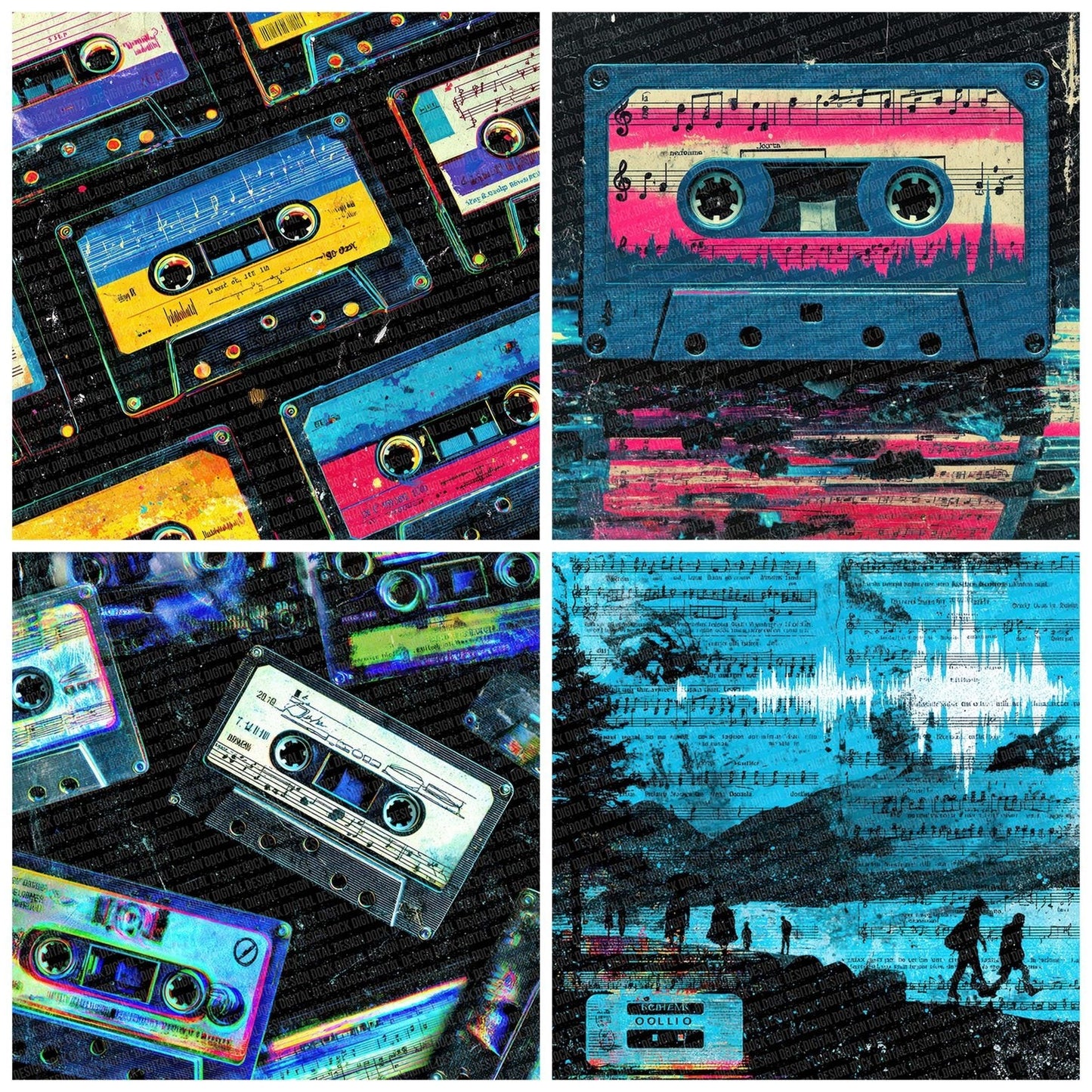 Soundwave Script Frame Digital Paper Pack (DDD003772)