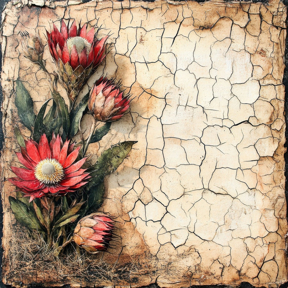 South Africa Protea Mudcloth Digital Paper Pack (DDD003774)