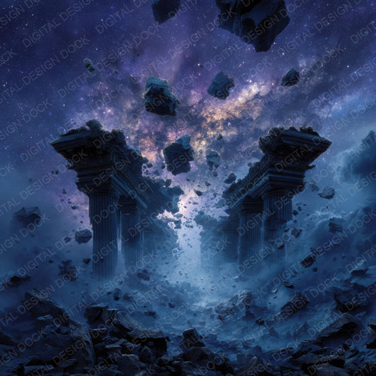 Space Temple Ruin Aurora Fragment Arch Digital Paper Pack (DDD003776)