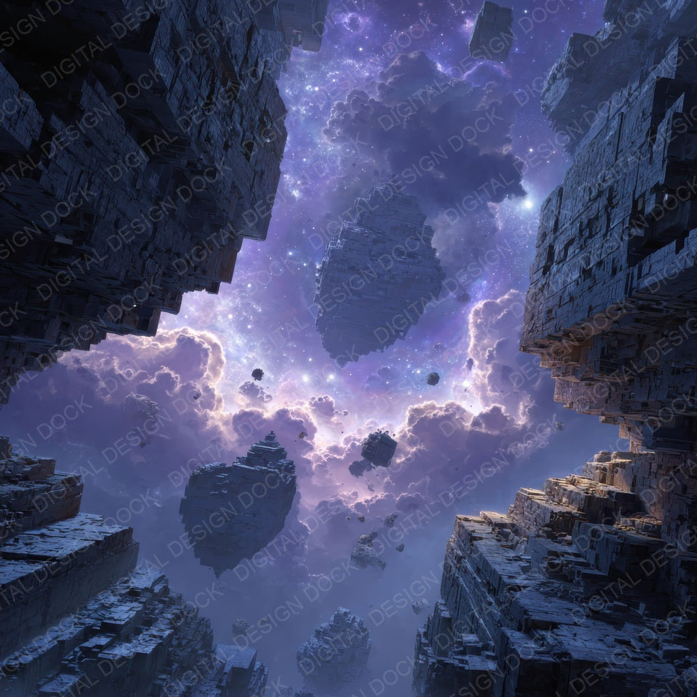 Space Temple Ruin Aurora Fragment Arch Digital Paper Pack (DDD003776)