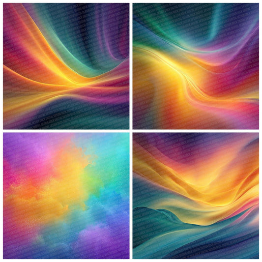 Spectrum Flow Rainbow Floral Fusion Digital Paper Pack (DDD007728)