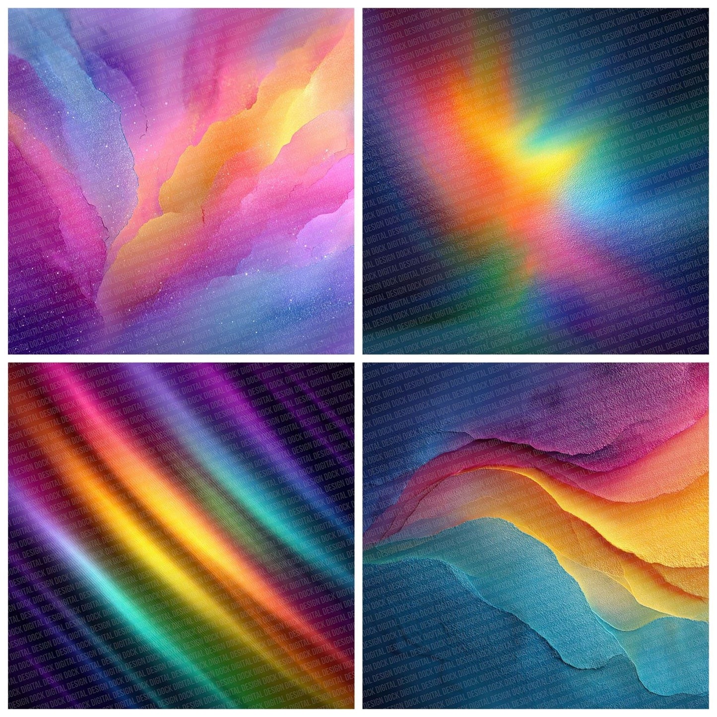 Spectrum Flow Rainbow Floral Fusion Digital Paper Pack (DDD007728)