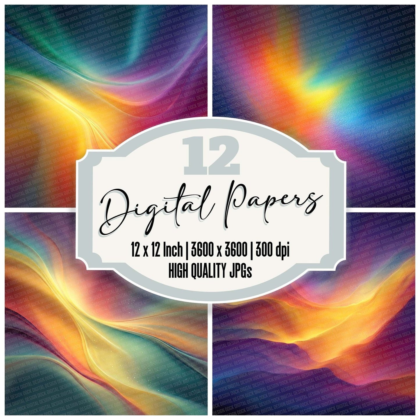 Spectrum Flow Rainbow Floral Fusion Digital Paper Pack (DDD007728)