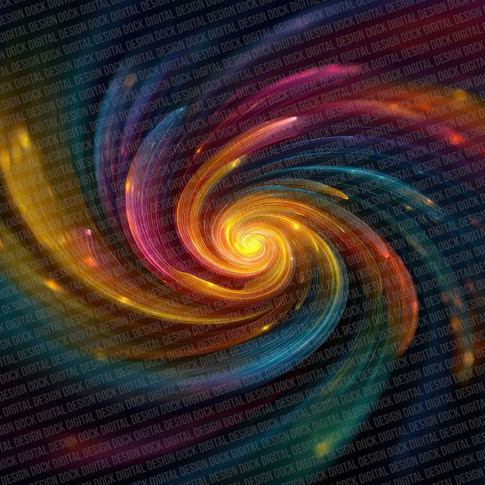 Spiral Bloom Rainbow Floral Fusion Digital Paper Pack (DDD007730)