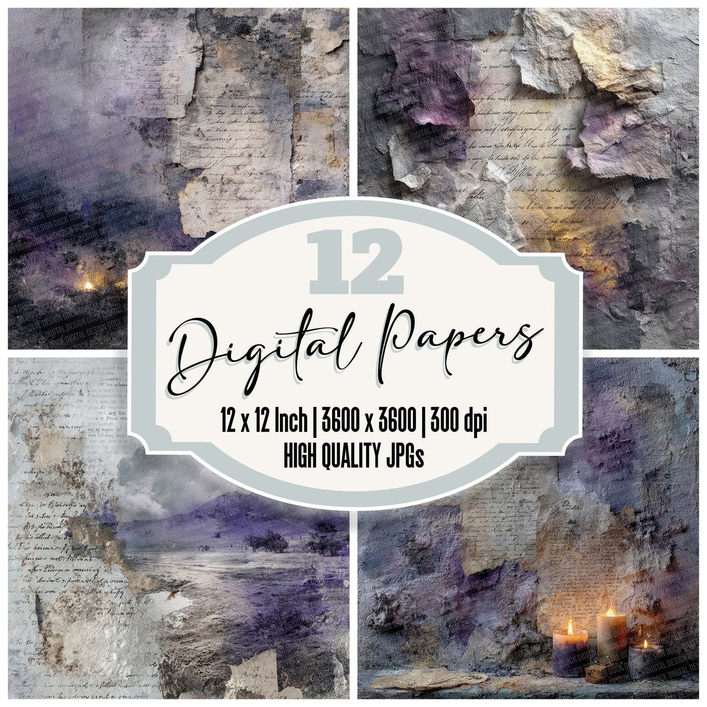 Spirit Veil Script Digital Paper Pack (DDD003788)