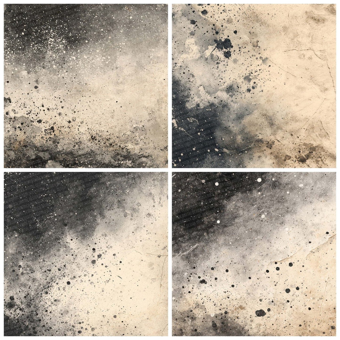 Splatter Black Silver Digital Paper Pack (DDD003790)