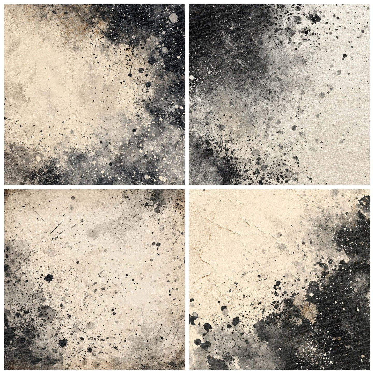 Splatter Black Silver Digital Paper Pack (DDD003790)