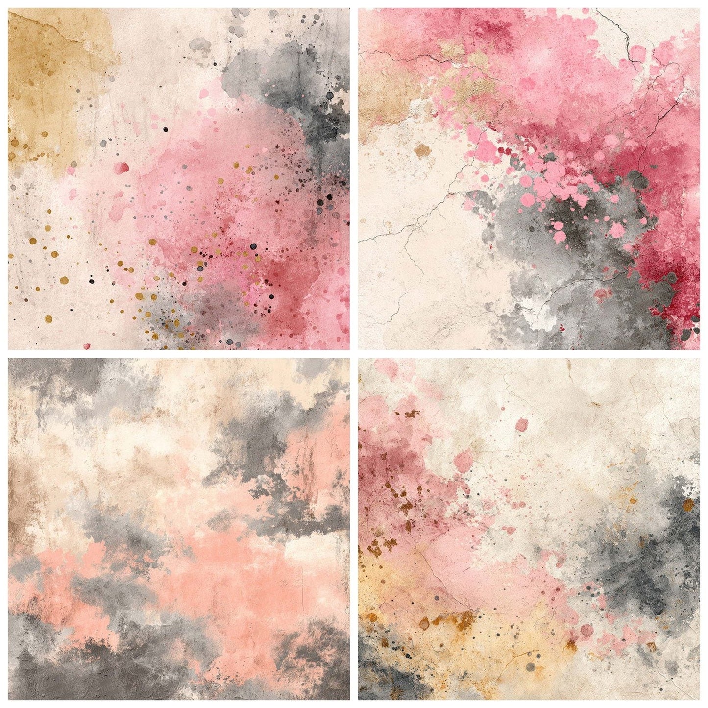 Splatter Blush Grey Digital Paper Pack (DDD003791)