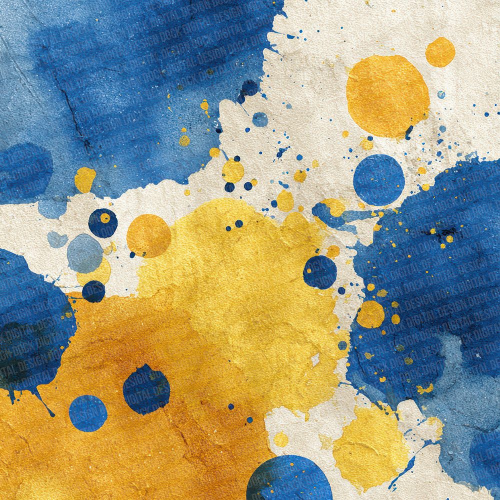 Splatter Cobalt Mustard Digital Paper Pack (DDD003793)