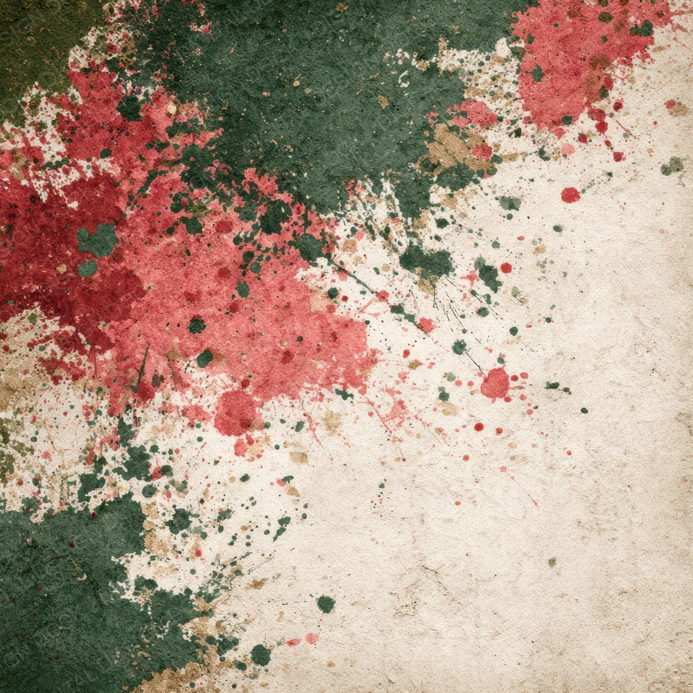 Splatter Crimson Green Digital Paper Pack (DDD003794)
