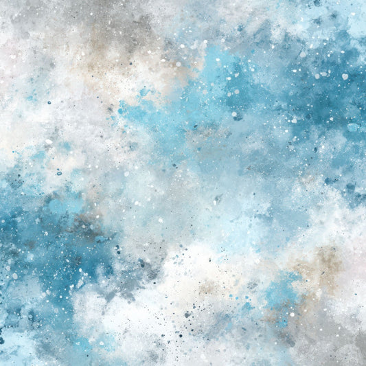 Splatter Icy Blue White Digital Paper Pack (DDD003796)