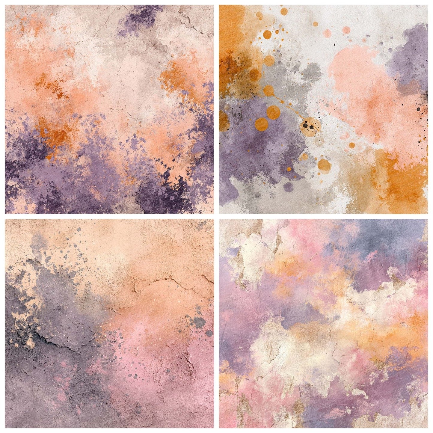 Splatter Lavender Peach Digital Paper Pack (DDD003797)