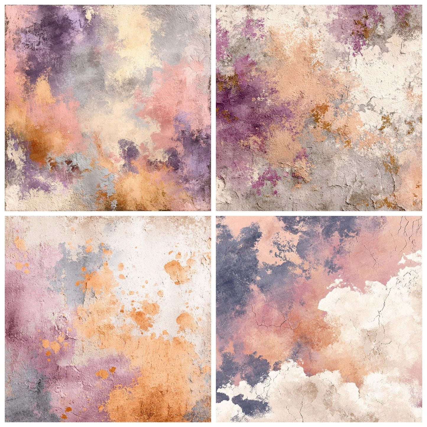 Splatter Lavender Peach Digital Paper Pack (DDD003797)