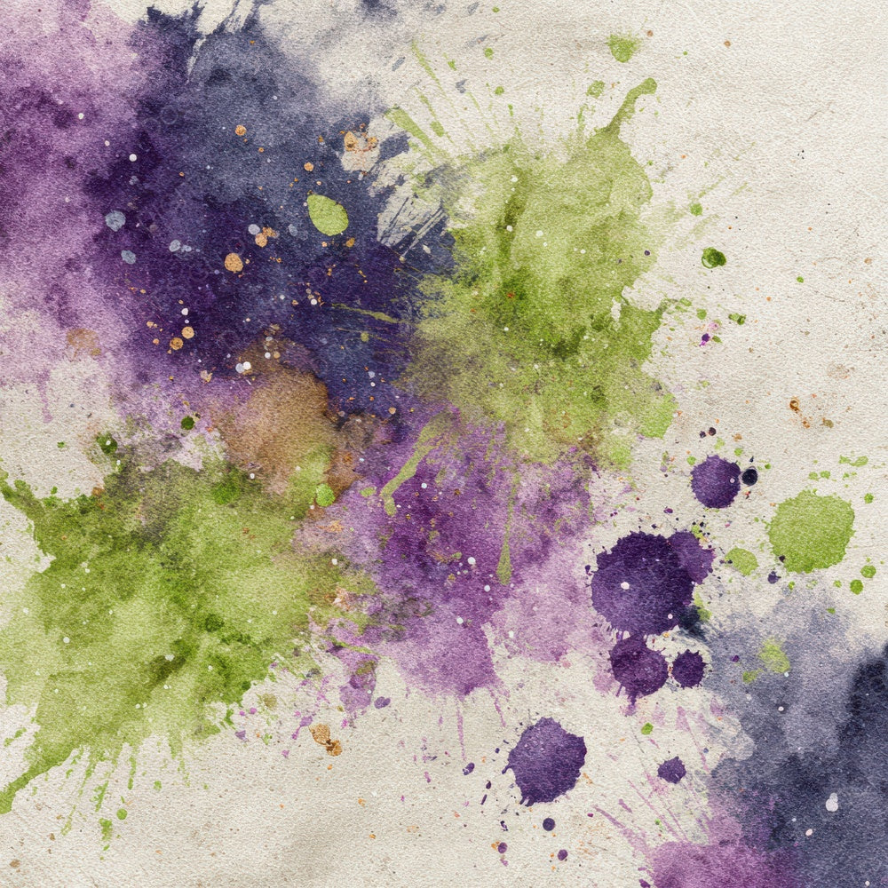 Splatter Lime Violet Digital Paper Pack (DDD003798)
