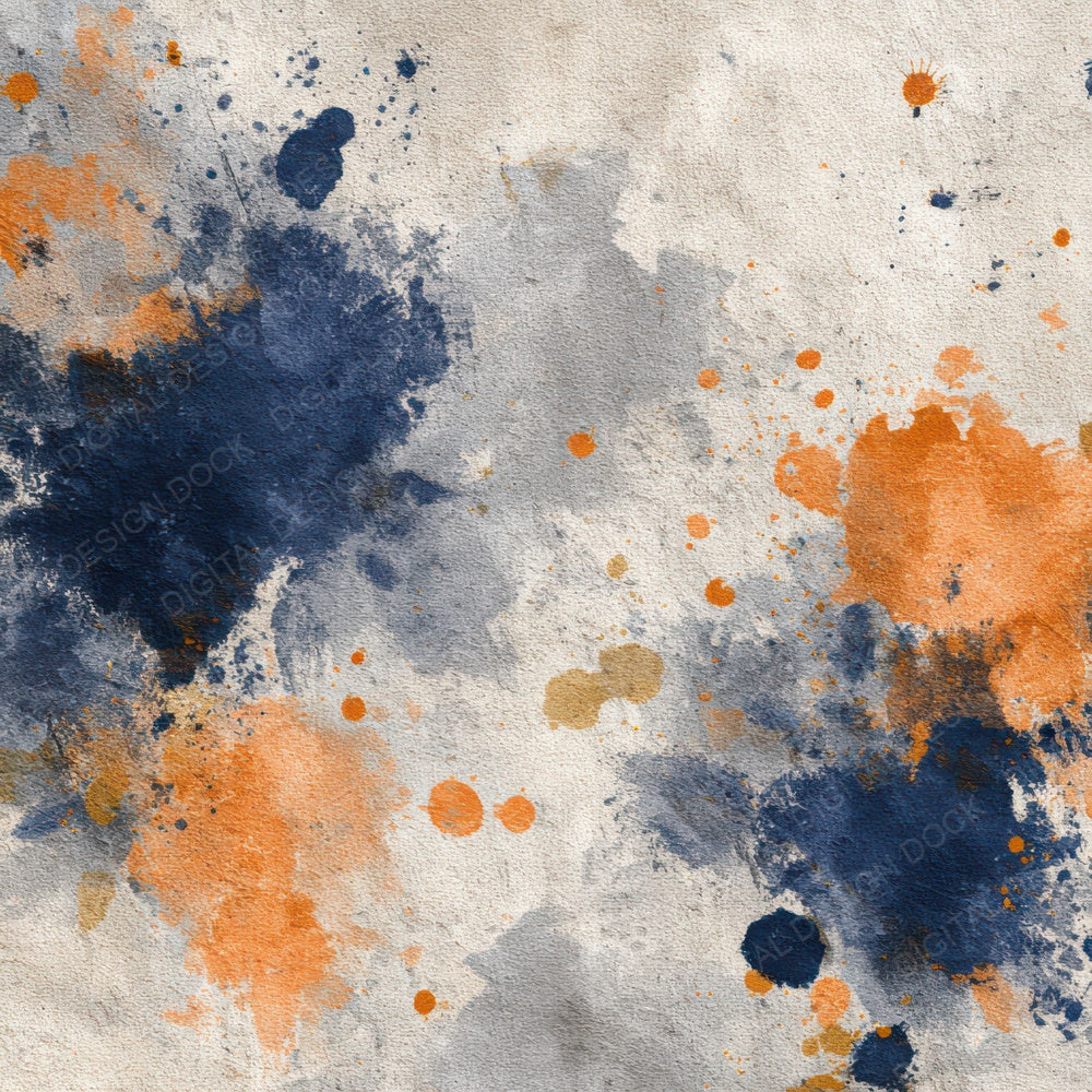 Splatter Navy Orange Digital Paper Pack (DDD003800)