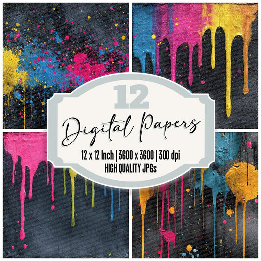 Splatter Neon Chaos Digital Paper Pack (DDD003801)