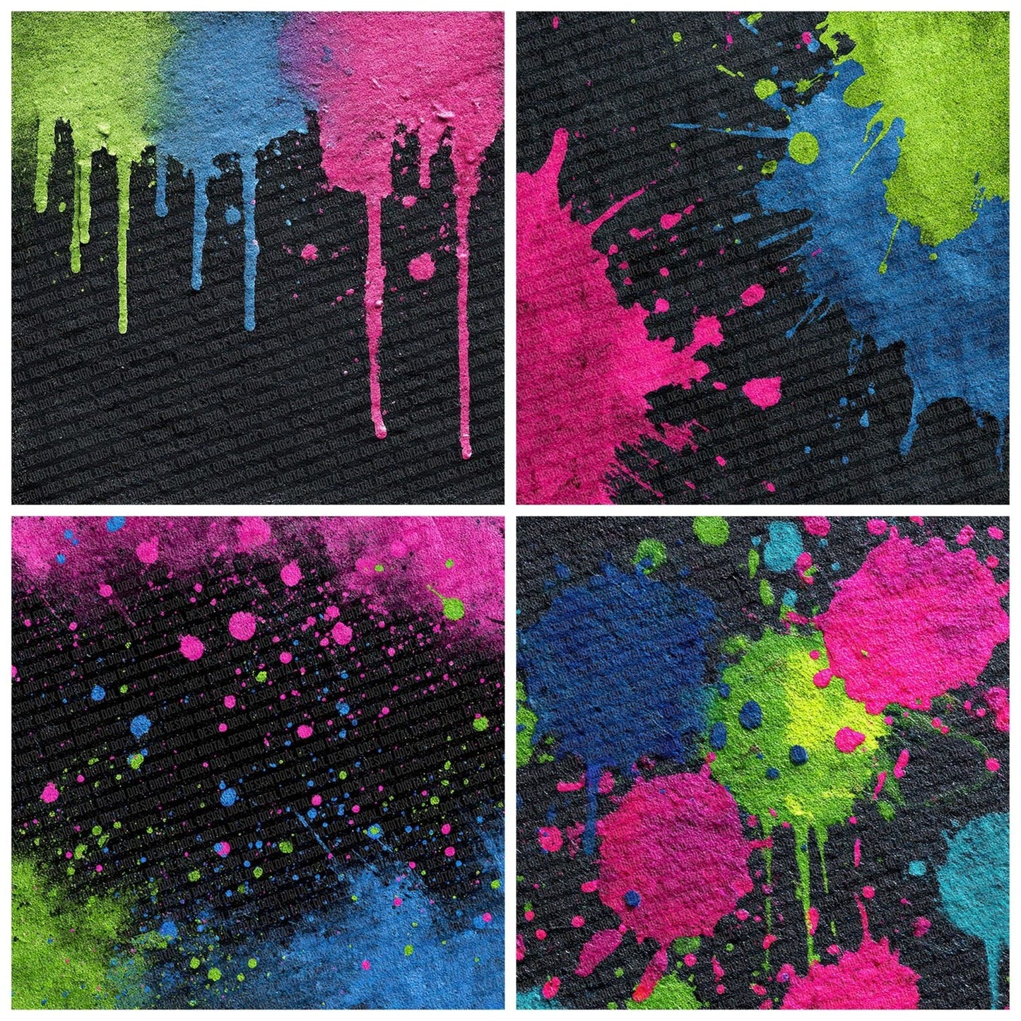 Splatter Neon Trio Digital Paper Pack (DDD003803)