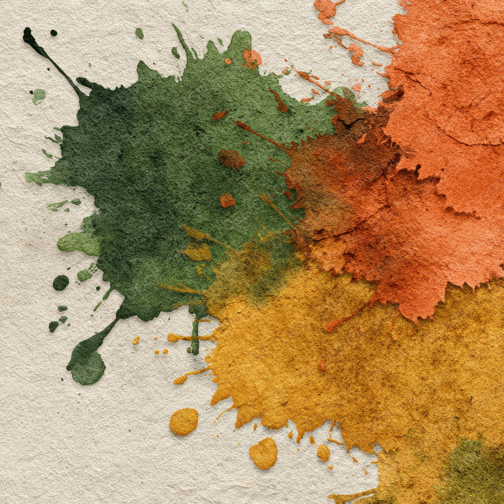 Splatter Olive Ochre Umber Digital Paper Pack (DDD003804)