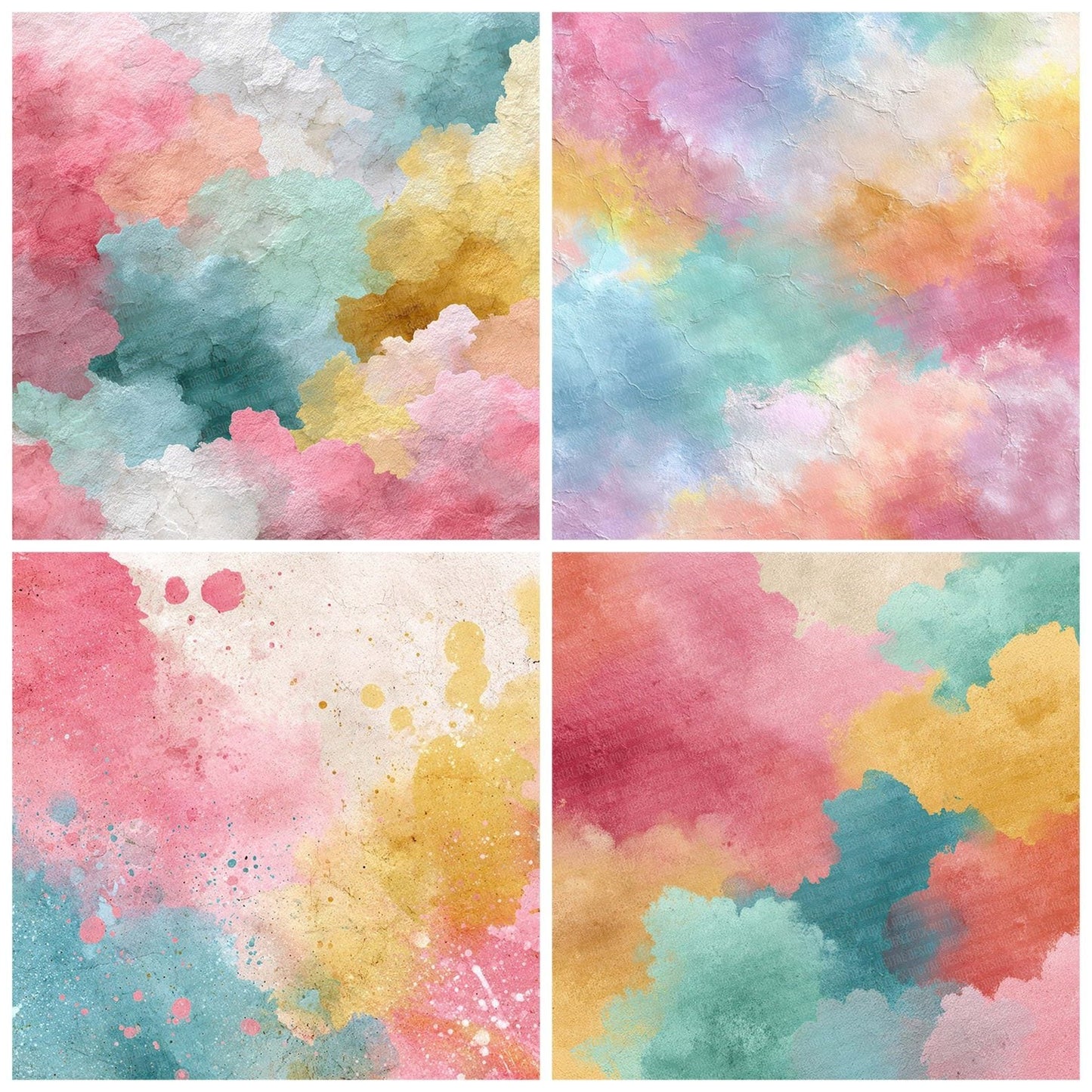 Splatter Pastel Rainbow Digital Paper Pack (DDD003805)