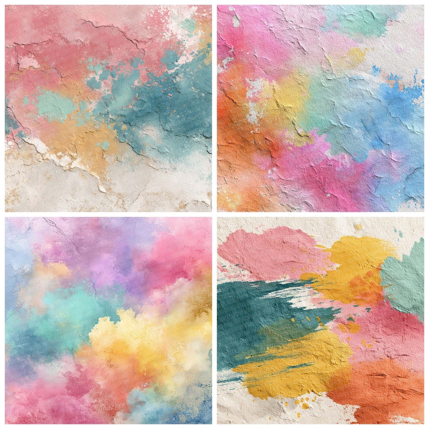 Splatter Pastel Rainbow Digital Paper Pack (DDD003805)
