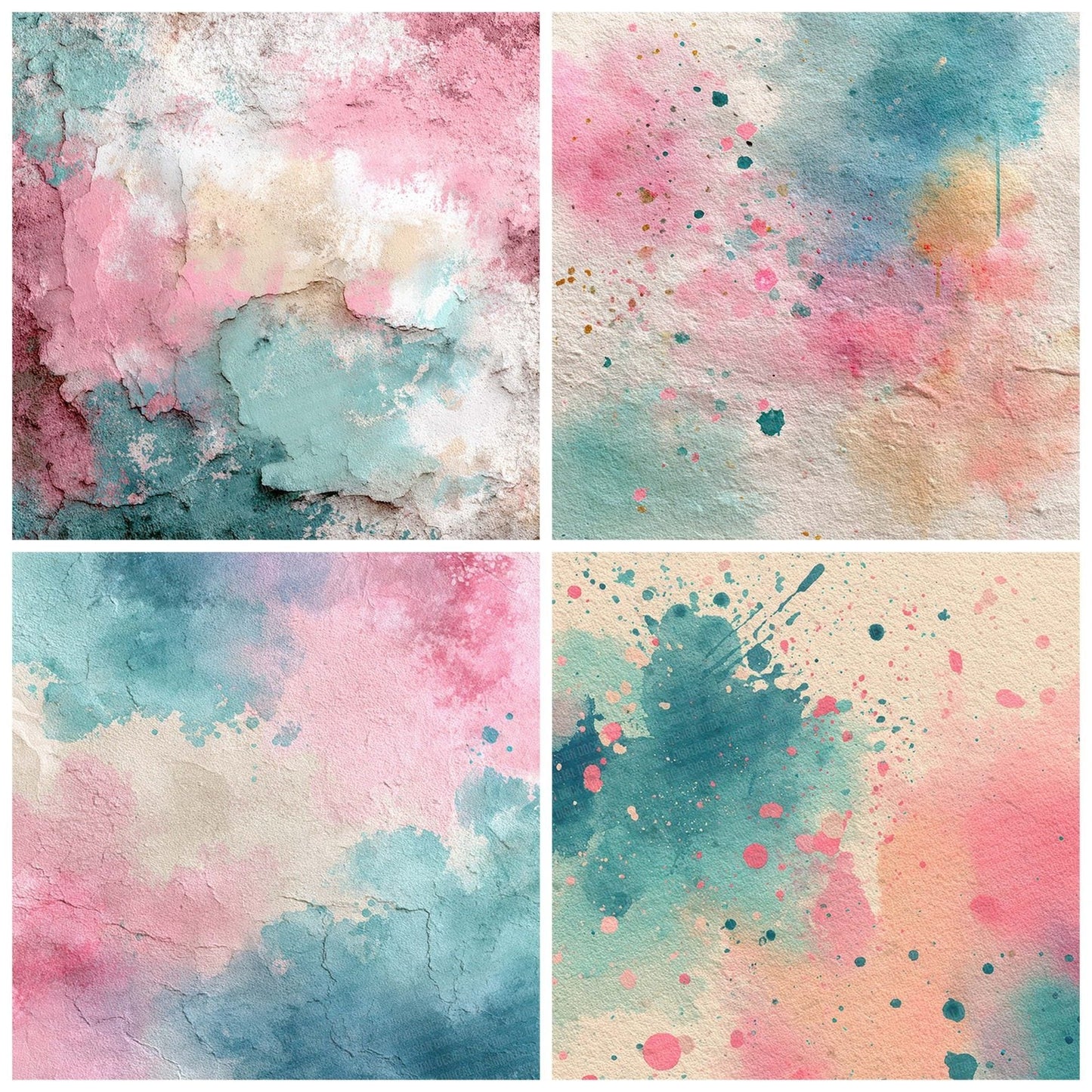Splatter Pastel Trio Digital Paper Pack (DDD003806)